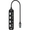 Permatomas USB-A šakotuvas DELTACO, 5 Gbps, 4x USB-A / UH-736 / 1902565