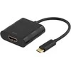 Adapteris Deltaco USB-C - HDMI, juodas