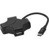 USB-C šakotuvas DELTACO, 4x USB-A 480 Mbps, juodas / USBC-HUB205 / 1902570