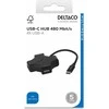 USB-C šakotuvas DELTACO, 4x USB-A 480 Mbps, juodas / USBC-HUB205 / 1902570