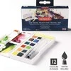 Derwent Inktense Pan Travel Set rašalo spalvos 12vnt + bako teptukas