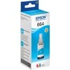 Epson T664 EcoTank -mustepullo, syaani