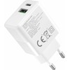 FoneKit Double 20W -laturi, USB-C + USB-A, valkoinen