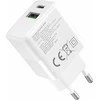 FoneKit Double 20W -laturi, USB-C + USB-A, valkoinen