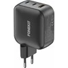 FoneKit GaN PD 100W -verkkovirtalaturi, USB-C + USB-C + USB-A, musta