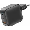 FoneKit GaN PD 100W -verkkovirtalaturi, USB-C + USB-C + USB-A, musta