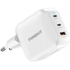 FoneKit GaN PD 100W -verkkovirtalaturi, USB-C + USB-C + USB-A, valkoinen