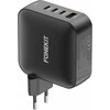FoneKit GaN PD 165W -verkkovirtalaturi, USB-A + 3 x USB-C, musta