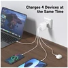 FoneKit GaN PD 165 W pikalaturi, 3 × USB-C + USB-A, valkoinen