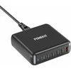 FoneKit GaN PD 200 W pikalaturi, 5 × USB-C + USB-A, musta