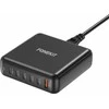 FoneKit GaN PD 200W -verkkovirtalaturi, USB-A + 5 x USB-C, musta