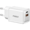 FoneKit GaN PD 48W -verkkovirtalaturi, USB-C + USB-A, valkoinen
