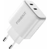 FoneKit GaN PD 65W -verkkovirtalaturi, USB-C + USB-C, valkoinen