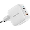 FoneKit GaN PD 70W -verkkovirtalaturi, USB-C + USB-C + USB-A, valkoinen