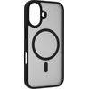 Dėklas FoneKit MagSafe-yhteensopiva Soft Touch -suojakuori, iPhone 16, musta/harmaa