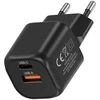 FoneKit Mini 20 W, USB-C + USB-A, musta