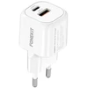 FoneKit Mini 20 W, USB-C + USB-A, valkoinen