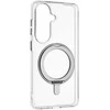 Dėklas FoneKit Premium Kickstand MagSafe-yhteensopiva suojakuori jalustalla, Samsung Galaxy S26, läpinäkyvä