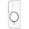 Dėklas FoneKit Premium Kickstand MagSafe-yhteensopiva suojakuori jalustalla, Samsung Galaxy S26, läpinäkyvä