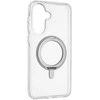 Dėklas FoneKit Premium Kickstand MagSafe-yhteensopiva suojakuori jalustalla, Samsung Galaxy A37, läpinäkyvä