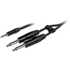 Fuj:tech 3,5 mm TRS uros – 2 x 6,3 mm TS uros audiokaapeli, 2 m, musta