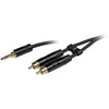 Fuj:tech 3,5 mm TRS uros – 2 x RCA uros adapterikaapeli, 1 m, musta
