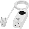 Fuj:tech 5-osainen 67W GaN jatkojohto 4 USB-portilla, 2 m, valkoinen