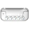 Fuj:tech 5 pistorasian jatkojohtolaatikko, 1 x USB-A + 1 x USB-C, valkoinen