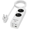 Fuj:tech 6-osainen 67W GaN jatkojohto 4 USB-portilla, 2 m, valkoinen