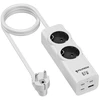 Fuj:tech 6-osainen 67W GaN jatkojohto 4 USB-portilla, 2 m, valkoinen