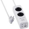 Fuj:tech 6-osainen 67W GaN jatkojohto 4 USB-portilla, 2 m, valkoinen