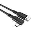 Fuj:tech USB-C 90° - USB-A -kaapeli, 1 m, musta