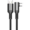 Fuj:tech USB-C 90° - USB-A -kaapeli, 2 m, musta