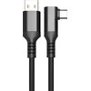 Edding Fuj:tech USB-C 90° - USB-A -kaapeli, 3 m, musta
