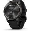 Išmanusis laikrodis Garmin vívomove® Trend, Skalūno spalvos nerūdijančiojo plieno apvadas, su juodu korpusu ir silikoniniu dirželiu