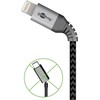 Goobay Textile Lightning - USB laidas, 0,5 m, erdvinis pilkas