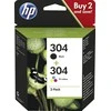 Hewlett Packard (HP) HP 304 2-pack Juodas/Tri-color (3JB05AE) Rašalinių kasečių komplektas, BK/CMY