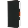 Insmat Exclusive Flip Case piniginės dėklas, Apple iPhone 16, juoda / oranžinė