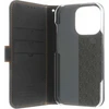 Insmat Exclusive Flip Case piniginės dėklas, Apple iPhone 16 Pro, juoda / oranžinė