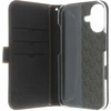 Insmat Exclusive Flip Case piniginės dėklas, Apple iPhone 16, juoda / oranžinė