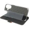 Insmat Exclusive Flip Case piniginės dėklas, Apple iPhone 16, juoda / oranžinė
