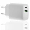 Insmat verkkovirtalaturi USB-C/USB-A, 30 W valkoinen