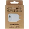 Insmat verkkovirtalaturi USB-C/USB-A, 30 W valkoinen