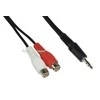 Intos InLine 2 x RCA lizdas - 3,5 mm laidas, 2 m