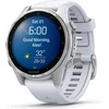 Išmanusis laikrodis Garmin Fenix 8 – 43 mm, AMOLED Sidabrinės spalvos korpusas su baltojo akmens spalvos silikoniniu dirželiu