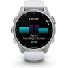 Išmanusis laikrodis Garmin Fenix 8 – 43 mm, AMOLED Sidabrinės spalvos korpusas su baltojo akmens spalvos silikoniniu dirželiu