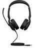 JABRA Evolve2 50 MS Stereo Ausinės on-ear Bluetooth su laidu aktyvus triukšmo slopinimas USB-A juodas Zoom Certified Certified skirta MS Te