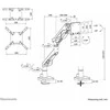 Laikiklis Neomounts Desk Mount | DS70-256BL1 Gaming Monitorius Arm - Gas Spring - Topfix | Height, tilt, swivel, rotation, width, depth | 24-57 " | Maximum weight (capacity) 30 kg | Juodas