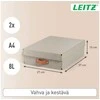Leitz Leitz Puro Storage Box with lid, medium low, 8L, 100% recycled card, pack of 2, Pilkas, Cardboard, 8 L, 270 mm, 370 mm, 100 mm