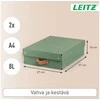 Leitz Puro laikymo dėžė su dangteliu, vidutinė ir maža talpa, 8 l, 100 % perdirbtas kartonas, 2 vnt. pakuotė, Žalias, kartonas, 8 l, 270 mm, 370 mm, 100 mm